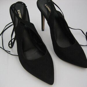 Express Black Ankle Strap High Heeled Stiletto Sandals 9 Heels Shoes Gladiator